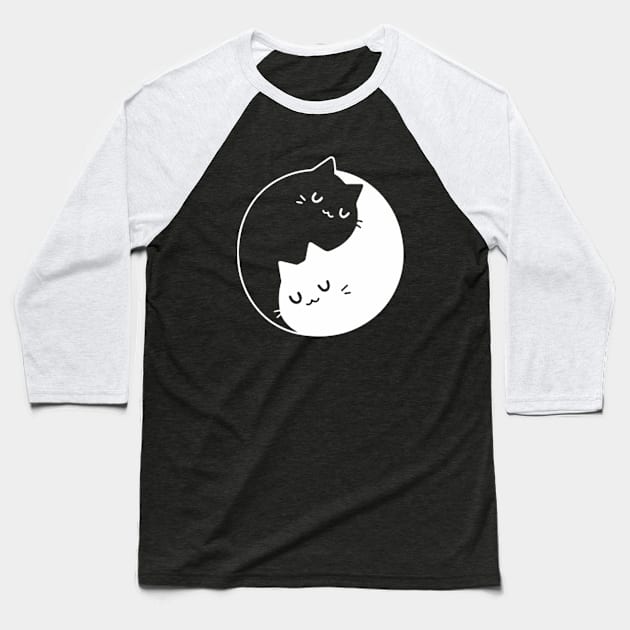 Yin Yang Cats Baseball T-Shirt by szymonnowotny8